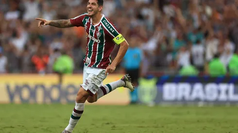 RIO DE JANEIRO, BRAZIL – APRIL 22: Nino of Fluminense celebrates after scoring the second goal of his team during the match between Fluminense and Athletico Paranaense as part of Brasileirao 2023 at Maracana Stadium on April 22, 2023 in Rio de Janeiro, Brazil. (Photo by Buda Mendes/Getty Images)