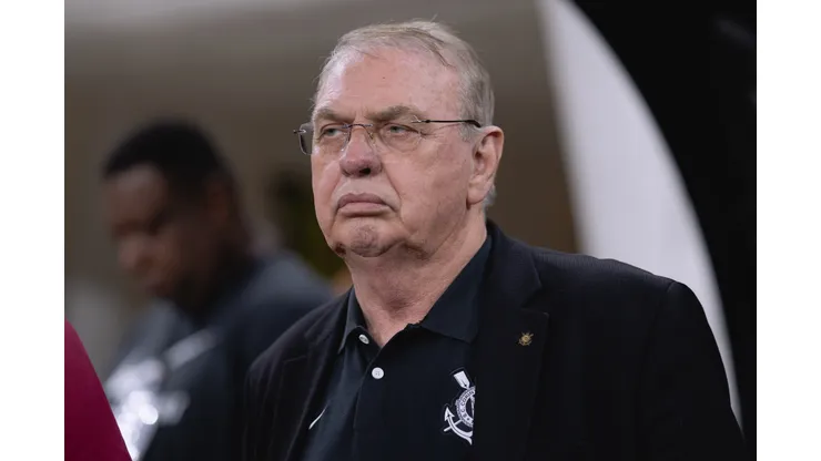 Osmar Stabile presidente do Corinthians durante partida contra o Internacional no estadio Arena Corinthians pelo campeonato Brasileiro A 2026. Foto: Ettore Chiereguini/AGIF
