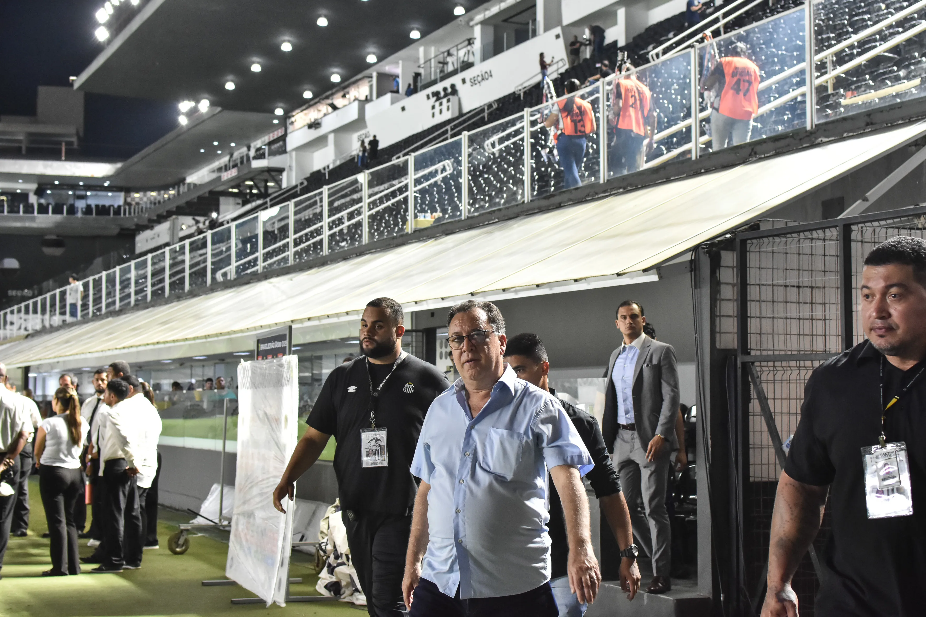 SP – SANTOS – 04/02/2026 – BRASILEIRO A 2026, SANTOS X SAO PAULO – Presidente Marcelo Teixeira do Santos apos partida contra o Sao Paulo no estadio Vila Belmiro pelo campeonato Brasileiro A 2026.  Foto: Jota Erre/AGIF