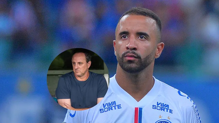 Caio Alexandre, jogador do Bahia durante partida contra o Boston River/Rogério Ceni técnico do Bahia durante partida contra o Bragantino (Imagem: Walmir Cirne/AGIF/Jhony Pinho/AGIF)