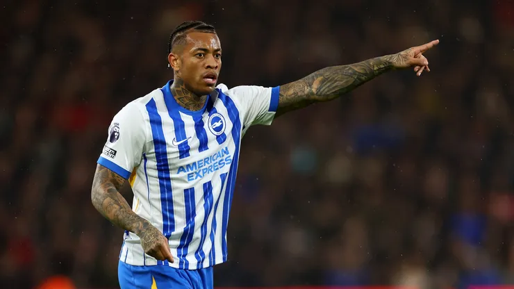 Igor Julio of Brighton gestures during the Premier League match between AFC Bournemouth and Brighton & Hove Albion FC at Vitality Stadium on November 23, 2024 in Bournemouth, England. (Photo by Dan Istitene/Getty Images)