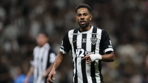 Renan Lodi jogador do Atletico durante partida contra o Palmeiras no estadio Arena MRV pelo campeonato Brasileiro A 2026.