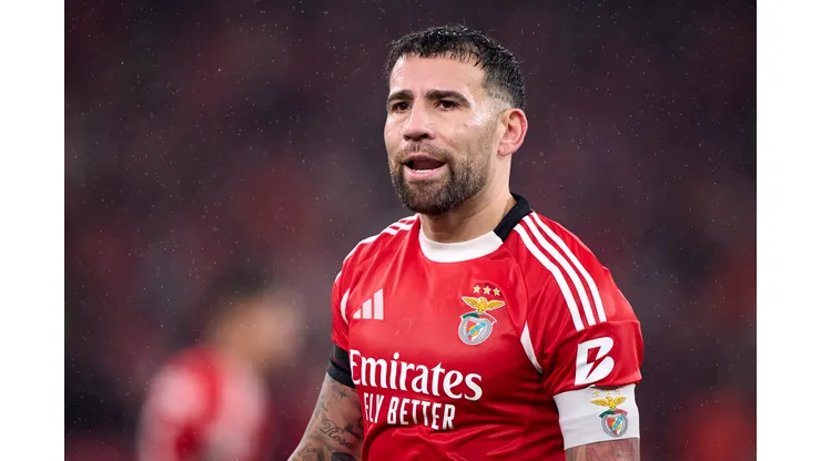 LISBON, PORTUGAL - JANUARY 28: Nicolas Otamendi of SL Benfica reacts during the UEFA Champions League 2025/26 League Phase MD8 match between SL Benfica and Real Madrid C.F. at Estadio Da Luz on January 28, 2026 in Lisbon, Portugal. (Photo by Jose Manuel Alvarez Rey/Getty Images)