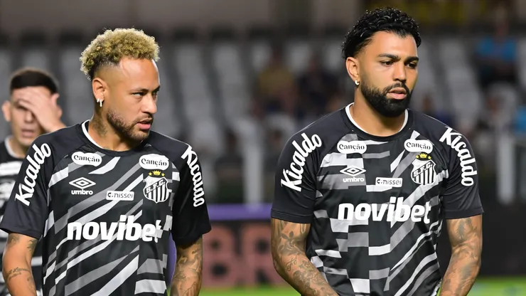 Neymar e Gabigol, atacantes do Santos. Foto: Jota Erre/AGIF