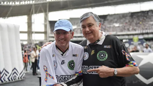 Jhon textor e Durcesio Mello dirigentes do Botafogo durante partida contra o Sao Paulo no estadio Engenhao pelo campeonato Brasileiro A 2024. Foto: Thiago Ribeiro/AGIF