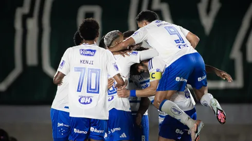 Jonathan Jesus jogador do Cruzeiro comemora seu gol durante partida contra o Goias no estadio Serrinha pelo campeonato Copa Do Brasil 2026. Foto: Isabela Azine/AGIF