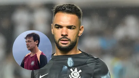 Raniele jogador do Corinthians durante aquecimento antes da partida contra o Santos/Fernando Diniz técnico do Corinthians durante partida contra o Palmeiras (Imagem: Jota Erre/AGIF/Ettore Chiereguini/AGIF)
