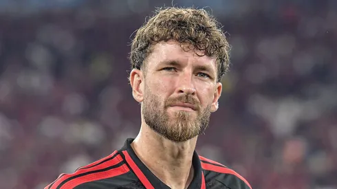 Leo Pereira jogador do Flamengo durante partida contra o Independiente Medellin no estadio Maracana pelo campeonato Copa Libertadores 2026. Foto: Thiago Ribeiro/AGIF