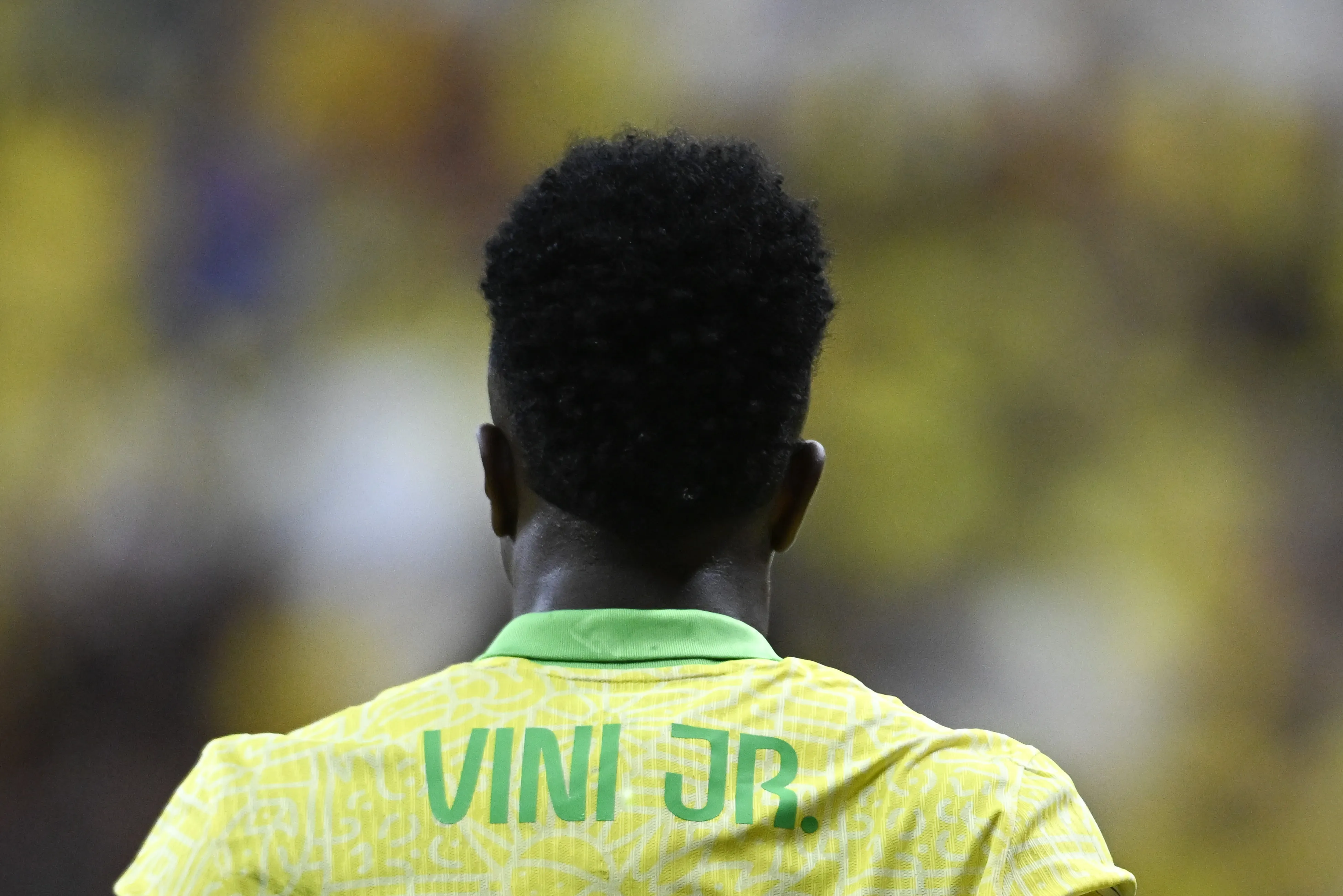 Vinicius Junior jogador do Brasil durante partida contra o Colombia no estadio Mane Garrincha pelo campeonato Eliminatorias Copa Do Mundo 2026. Foto: Mateus Bonomi/AGIF