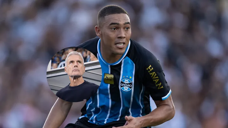 Carlos Vinícius jogador do Grêmio durante partida contra o Vasco no estádio São Januário/Luís Castro técnico do Grêmio durante partida contra o Confiança (Imagem: Jorge Rodrigues/AGIF/Maxi Franzoi/AGIF)