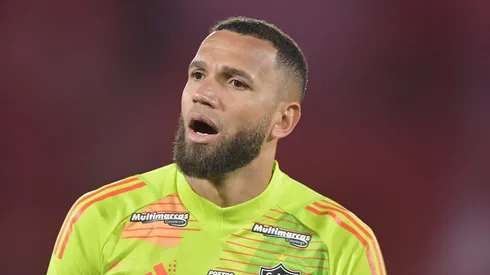 Everson goleiro do Atletico-MG durante partida contra o Flamengo no estadio Maracana pelo campeonato Brasileiro A 2025.