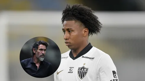 Preciado jogador do Atlético-MG durante partida contra o Fluminense/Eduardo Domínguez técnico do Atlético-MG durante partida contra o Flamengo (Imagem: Thiago Ribeiro/AGIF/Gilson Lobo/AGIF)