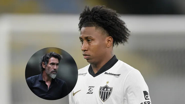 Preciado jogador do Atlético-MG durante partida contra o Fluminense/Eduardo Domínguez técnico do Atlético-MG durante partida contra o Flamengo (Imagem: Thiago Ribeiro/AGIF/Gilson Lobo/AGIF)