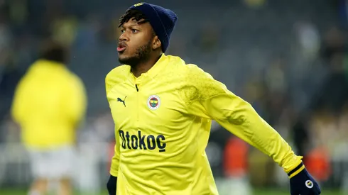 Fred of Fenerbahce looks on during the warm up prior to the UEFA Europa Conference League match between Fenerbahce SK and FC Spartak Trnava on December 14, 2023 in Istanbul, Turkey.