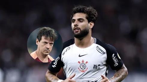 Yuri Alberto jogador do Corinthians durante partida contra o Peñarol/Fernando Diniz técnico do Corinthians durante partida contra o Peñarol (Imagem: Marcello Zambrana/AGIF)