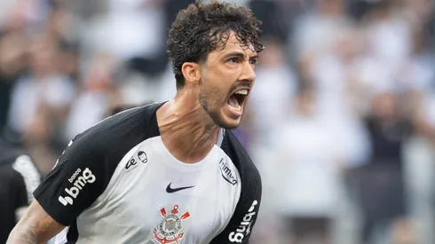 Gustavo Henrique jogador do Corinthians comemora seu gol durante partida contra o Botafogo no estadio Arena Corinthians pelo campeonato Brasileiro A 2025.