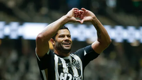 Hulk jogador do Atletico comemora seu gol durante partida contra o Remo no estadio Arena MRV pelo campeonato Brasileiro A 2026. Foto: Fernando Moreno/AGIF