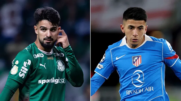 Montagem com Flaco López e Thiago Almada. Fotos: Ettore Chiereguini/AGIF e Lars Baron/Getty Images
