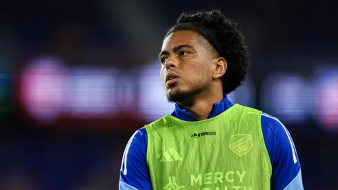 Evander #10 of FC Cincinnati looks on before the game against the New York Red Bulls at Red Bull Arena on October 04, 2025 in Harrison, New Jersey.