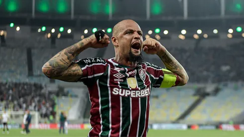 Felipe Melo jogador do Fluminense durante partida contra o Grêmio no estádio Maracanã pelo campeonato Copa Libertadores 2024. Foto: Thiago Ribeiro/AGIF