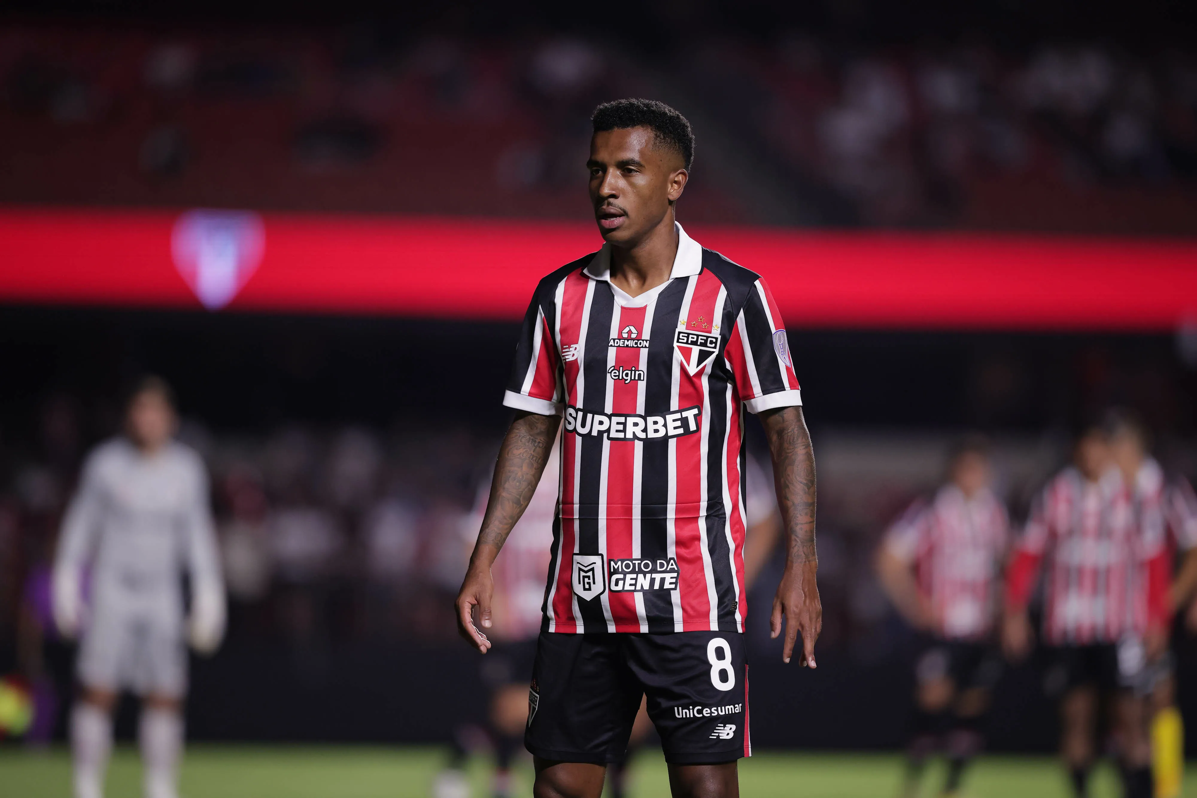 Marcos Antônio durante partida contra o O’Higgins no Morumbis pela Copa Sul-Americana 2026. Foto: Ettore Chiereguini/AGIF.