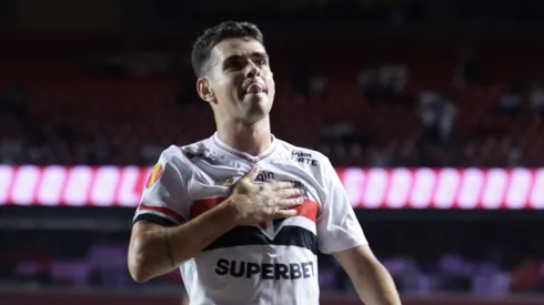 SP – SAO PAULO – 05/02/2025 – PAULISTA 2025, SAO PAULO X MIRASSOL – Oscar jogador do Sao Paulo comemora seu gol durante partida contra o Mirassol no estadio Morumbi pelo campeonato Paulista 2025. Foto: Marcello Zambrana/AGIF