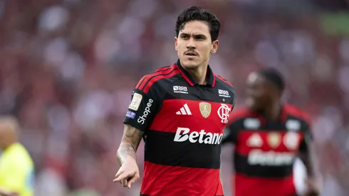 Pedro jogador do Flamengo comemora seu gol durante partida contra o Vasco no estadio Maracana pelo campeonato Brasileiro A 2026. Foto: Jorge Rodrigues/AGIF