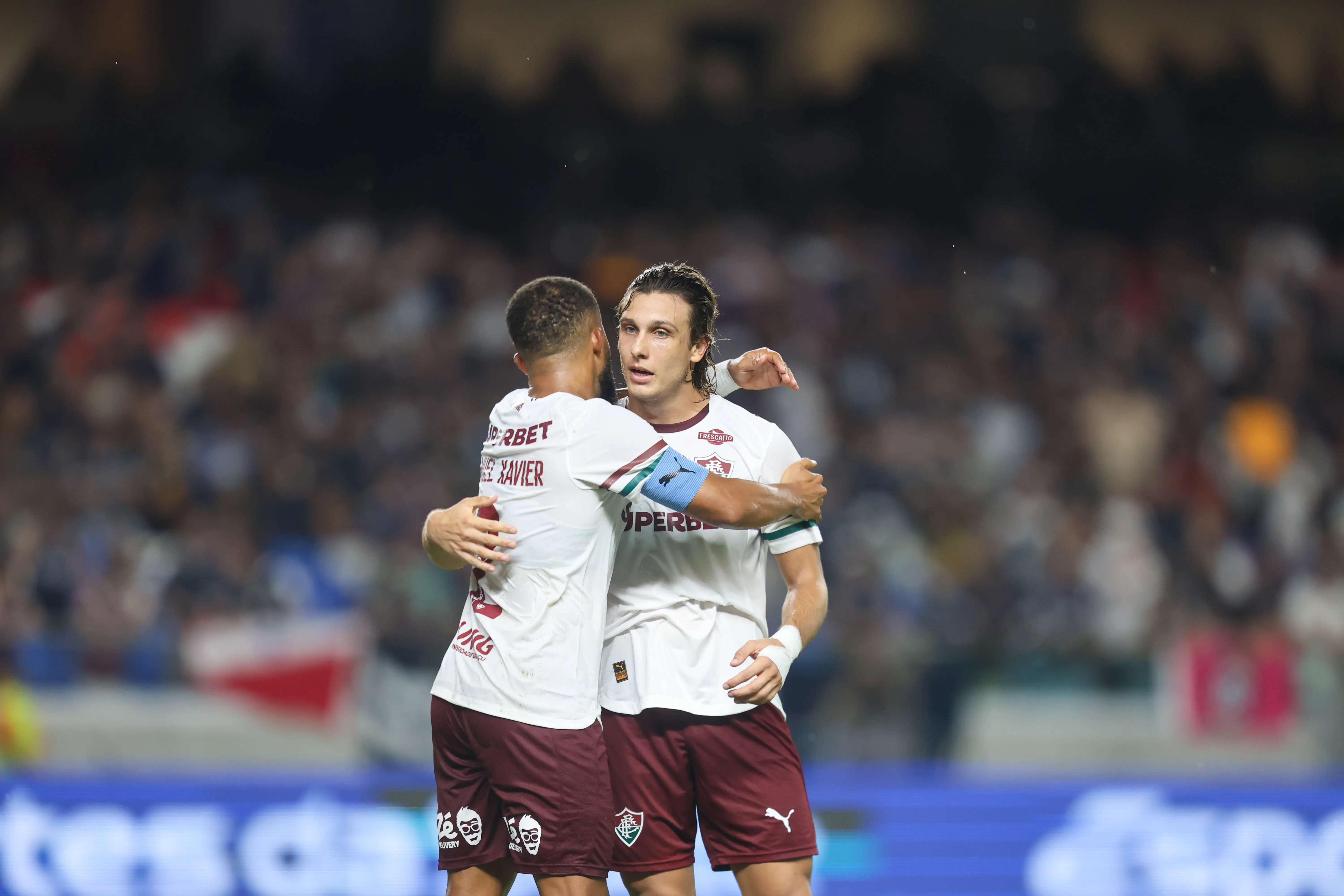 Cannobio jogador do Fluminense comemora seu gol durante partida contra o Remo no estadio Mangueirao pelo campeonato Brasileiro A 2025. Foto: Fernando Torres/AGIF
