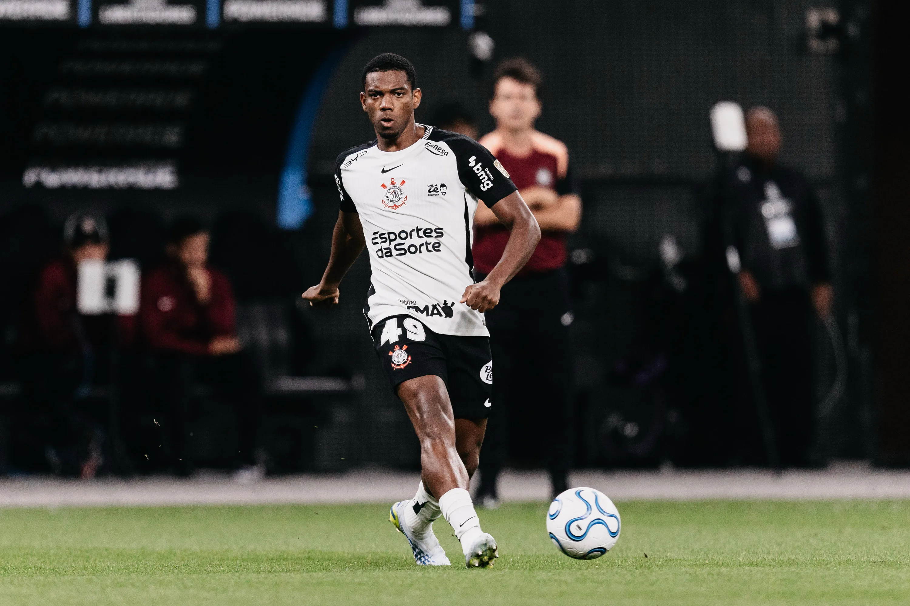 SP – SÃO PAULO – 15/04/2026 – COPA LIBERTADORES 2026, CORINTHIANS X SANTA FE – André jogador do Corinthians durante partida contra o Santa Fe no estádio Arena Corinthians pelo campeonato Copa Libertadores 2026. Foto: Guilherme Veiga/RP FOTOPRESS/AGIF