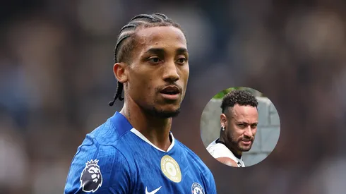 João Pedro, do Chelsea, durante a partida da Premier League entre Chelsea e Nottingham Forest/Neymar jogador do Santos durante treino (imagem: Alex Pantling/Getty Images/Jota Erre/AGIF)