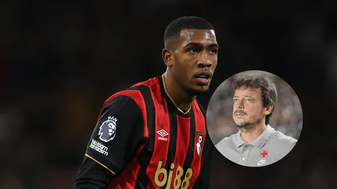 Rayan, do Bournemouth, durante a partida da Premier League entre Bournemouth e Brentford/ Fernando Diniz técnico do Vasco durante partida contra o Maricá (Imagem: Eddie Keogh/Getty Images/Thiago Ribeiro/AGIF)
