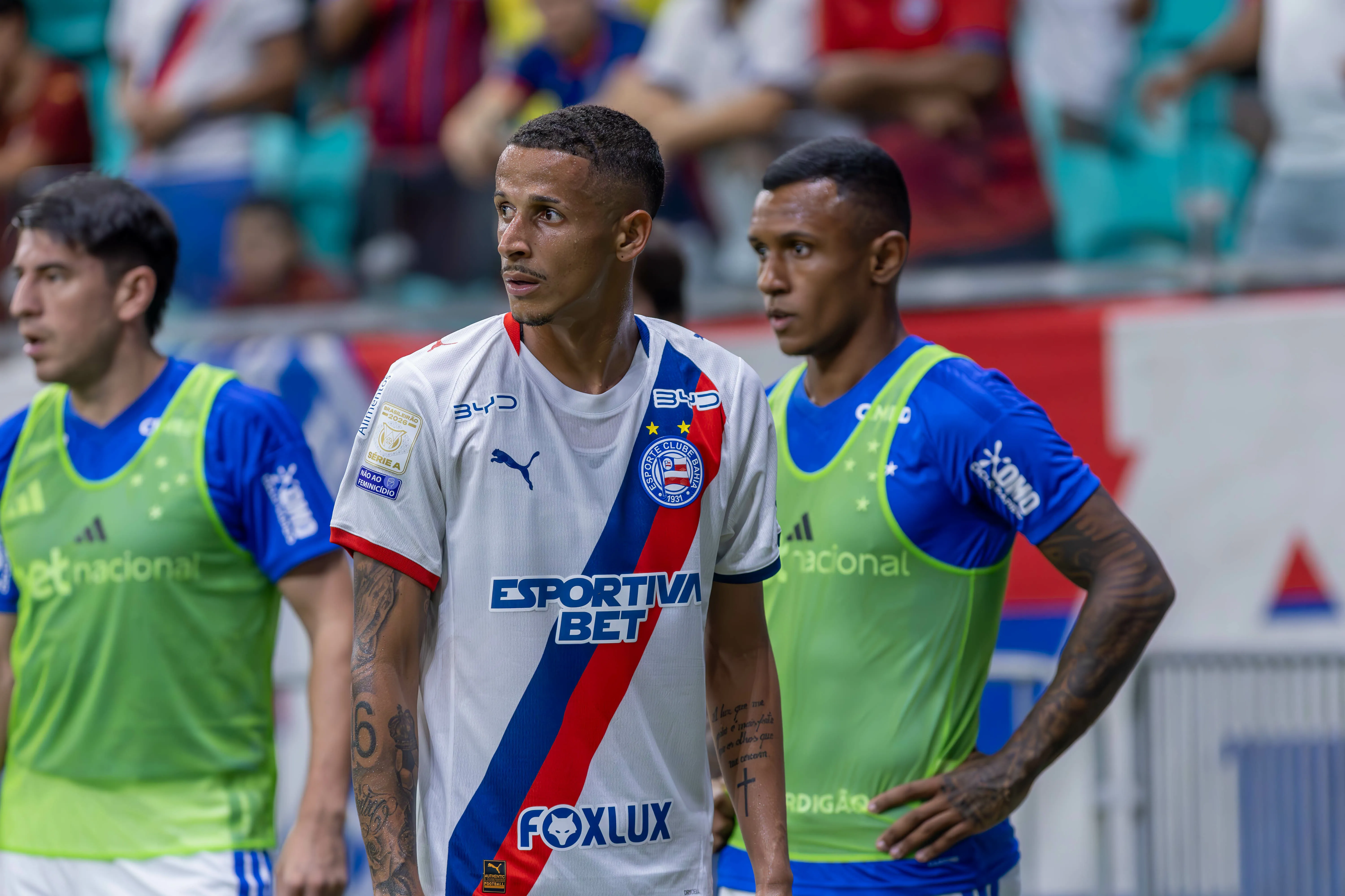 BA – SALVADOR – 09/05/2026 – BRASILEIRO A 2026, BAHIA X CRUZEIRO – Luciano Juba jogador do Bahia durante partida contra o Cruzeiro no estadio Fonte Nova pelo campeonato Brasileiro A 2026. Foto: Marcio Jose/AGIF