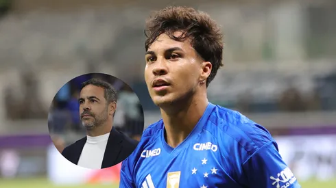Kaio Jorge jogador do Cruzeiro comemora seu gol durante partida contra o Atlético no estádio Mineirão pelo campeonato Mineiro 2026. Foto: Gilson Lobo/AGIF