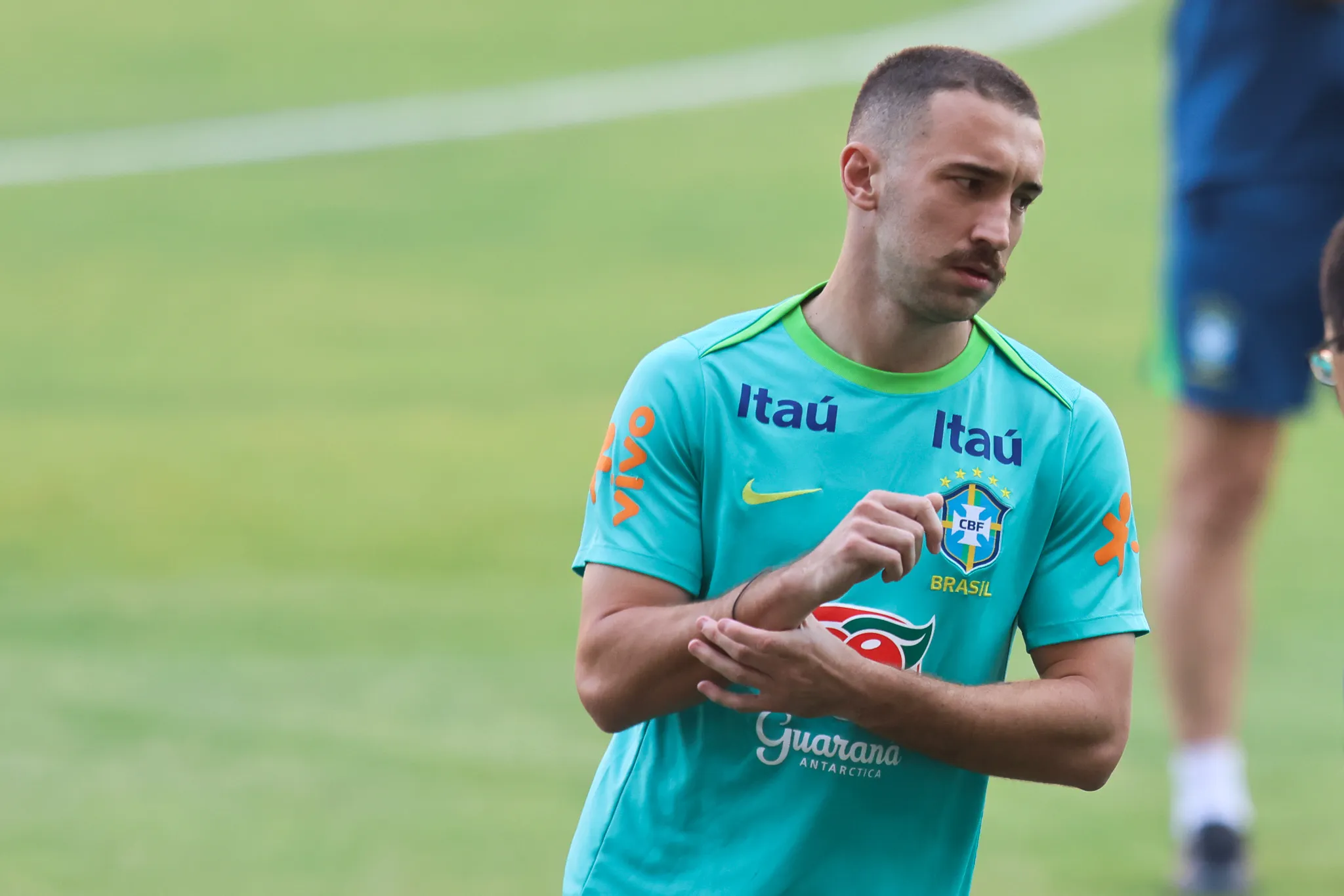 Leo Ortiz jogador do Selecao Brasileira durante treino no estadio Mangueirao. Foto: Fernando Torres/AGIF