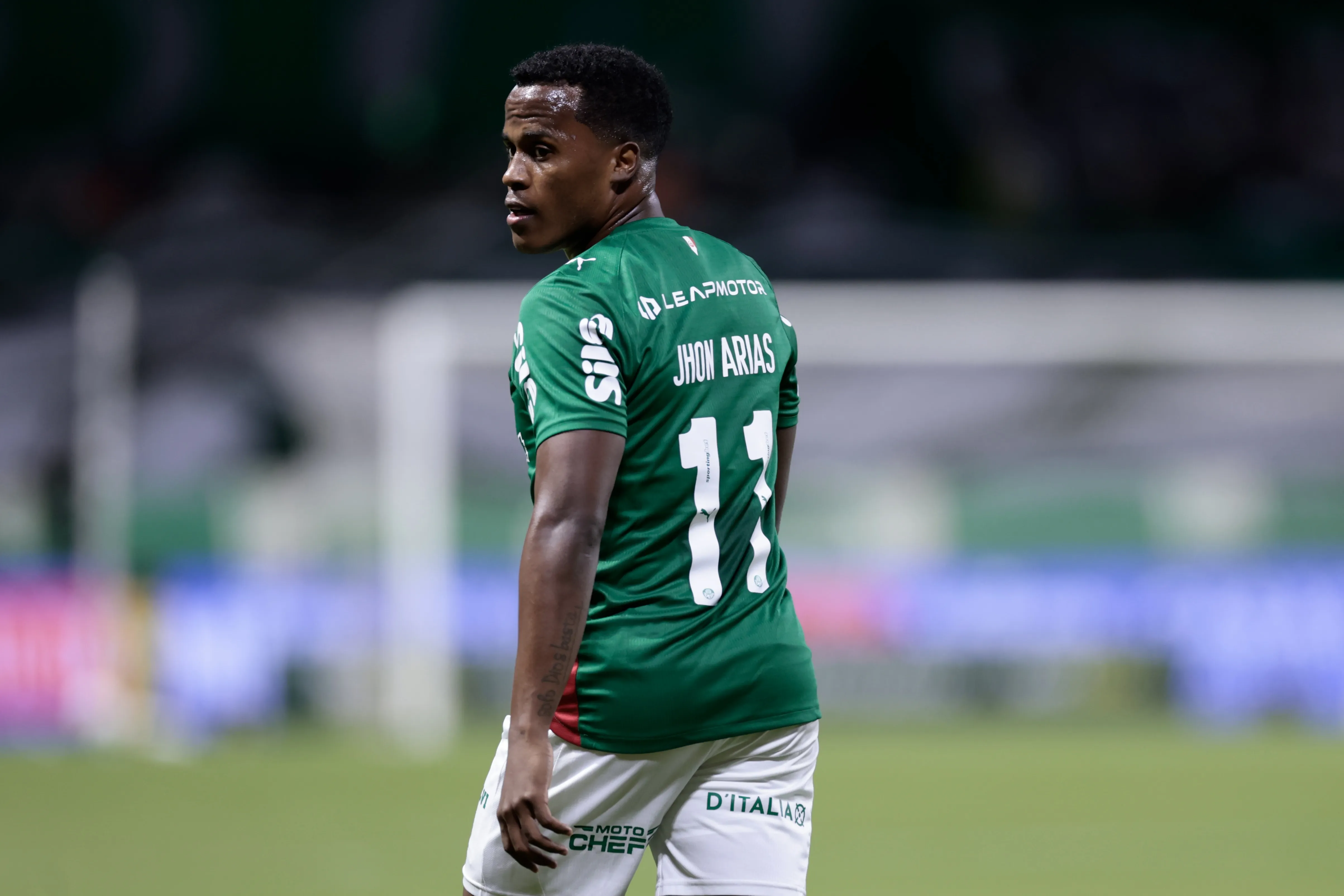 SP – SAO PAULO – 02/05/2026 – BRASILEIRO A 2026, PALMEIRAS X SANTOS – Jhon Arias jogador do Palmeiras durante partida contra o Santos no estadio Arena Allianz Parque pelo campeonato Brasileiro A 2026. Foto: Marcello Zambrana/AGIF