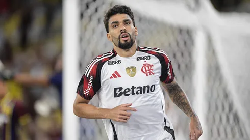 Lucas Paqueta jogador do Flamengo comemora seu gol durante partida contra o Madureira no estadio Maracana pelo campeonato Carioca 2026. Foto: Thiago Ribeiro/AGIF