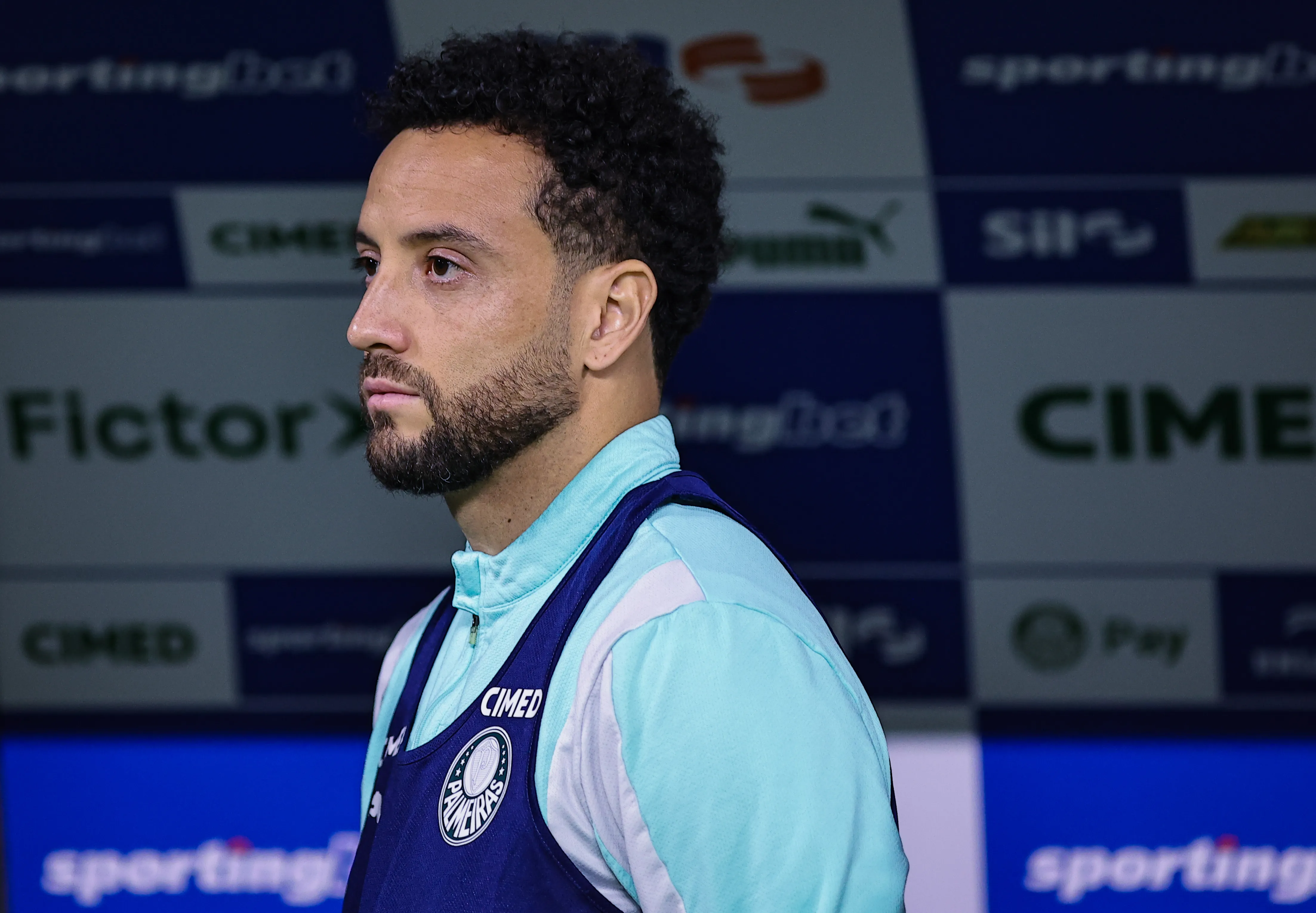 SP – SAO PAULO – 06/11/2025 – BRASILEIRO A 2025, PALMEIRAS X SANTOS – Felipe Anderson jogador do Palmeiras durante partida contra o Santos no estadio Arena Allianz Parque pelo campeonato Brasileiro A 2025. Foto: Fabio Giannelli/AGIF