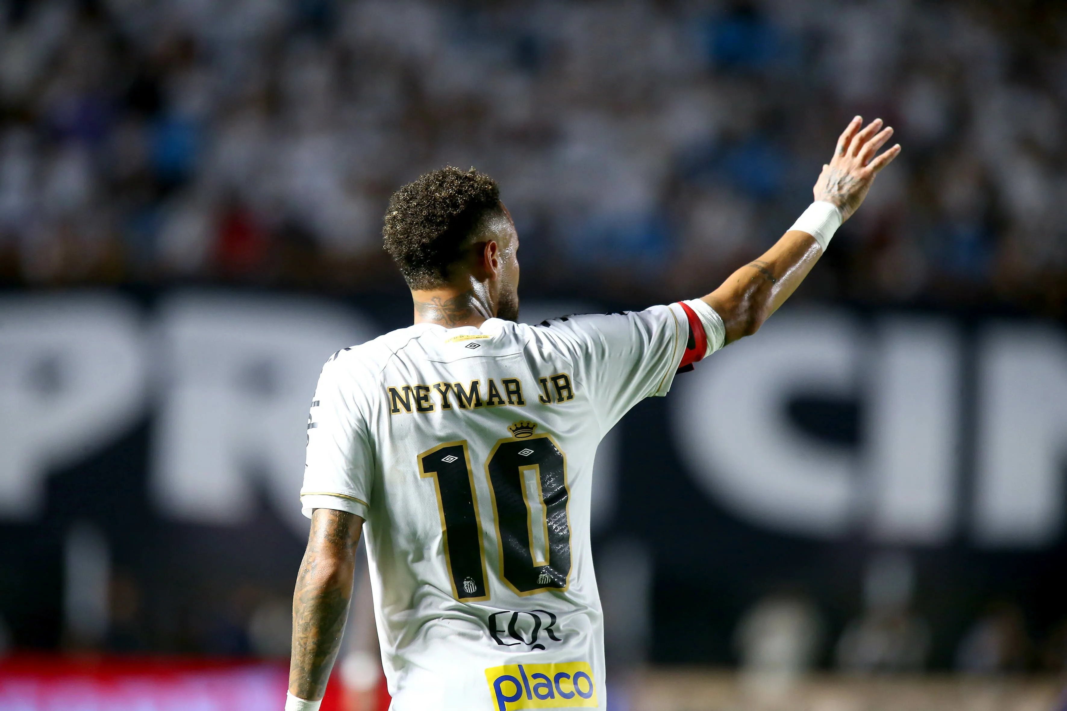 Neymar jogador do Santos durante partida contra o Atletico-MG no estadio Vila Belmiro pelo campeonato Brasileiro A 2026. Foto: Mauricio De Souza/AGIF