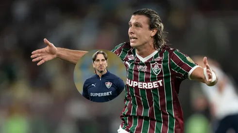 Canobbio jogador do Fluminense lamenta durante partida contra o Independiente/ Luis Zubeldía técnico do Fluminense durante partida contra o Operário (Imagem: Jorge Rodrigues/AGIF)
