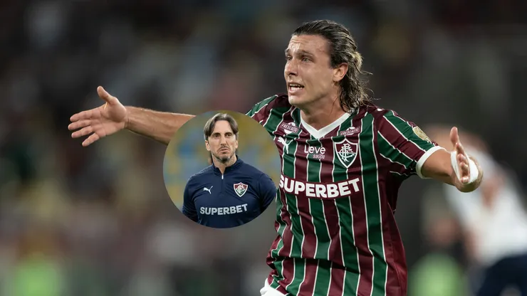 Canobbio jogador do Fluminense lamenta durante partida contra o Independiente/ Luis Zubeldía técnico do Fluminense durante partida contra o Operário (Imagem: Jorge Rodrigues/AGIF)