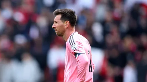TORONTO, ONTARIO - MAY 09: Lionel Messi #10 of Inter Miami CF reacts during the MLS match between Toronto FC and Inter Miami CF at BMO Field on May 09, 2026 in Toronto, Ontario. (Photo by Vaughn Ridley/Getty Images)