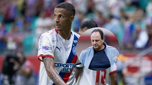Luciano Juba jogador do Bahia durante partida contra o Cruzeiro/Rogério Ceni técnico do Bahia durante partida contra o São Paulo (Imagem: Márcio José/AGIF/Marcello Zambrana/AGIF)