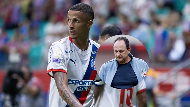 Luciano Juba jogador do Bahia durante partida contra o Cruzeiro/Rogério Ceni técnico do Bahia durante partida contra o São Paulo (Imagem: Márcio José/AGIF/Marcello Zambrana/AGIF)