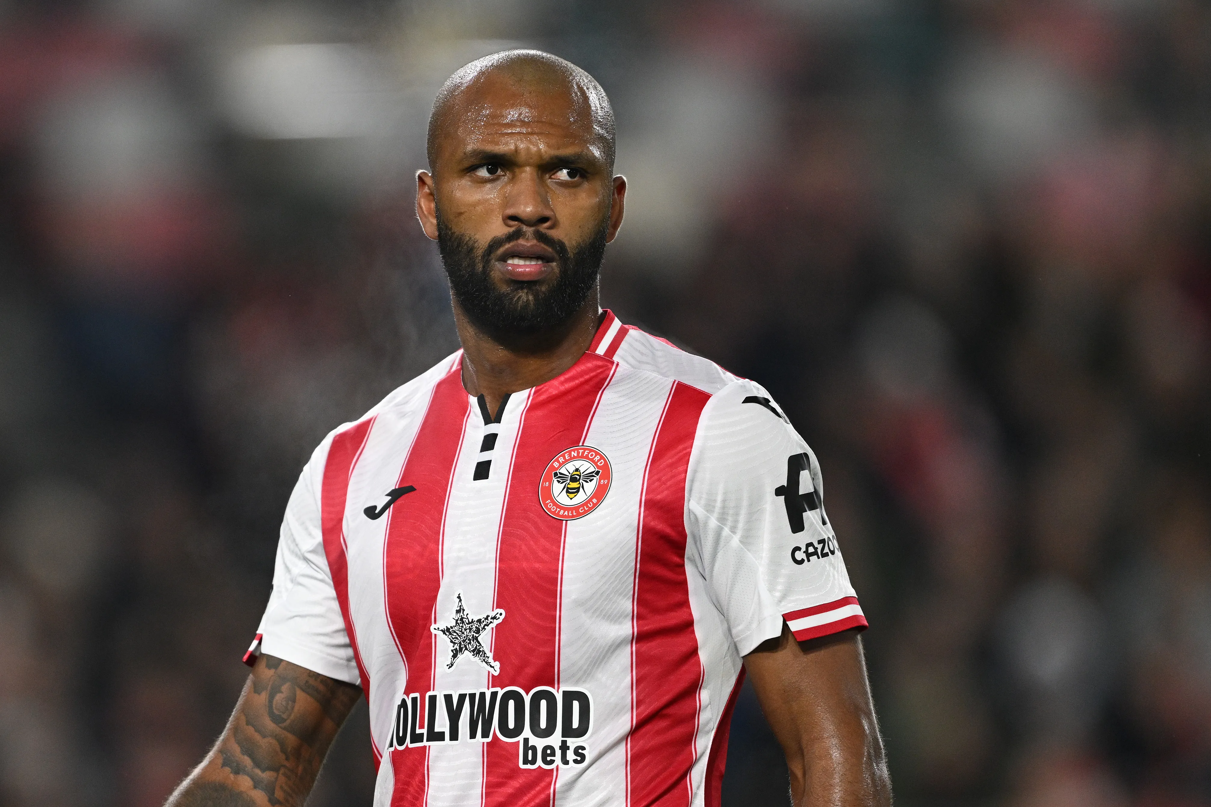 BRENTFORD, ENGLAND – FEBRUARY 12: Igor Thiago of Brentford looks on during the Premier League match between Brentford and Arsenal at Gtech Community Stadium on February 12, 2026 in Brentford, England. (Photo by Mike Hewitt/Getty Images)