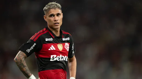 Luiz Araújo jogador do Flamengo durante partida contra o Remo no estádio Maracanã pelo campeonato Brasileiro A 2026. Foto: Jorge Rodrigues/AGIF