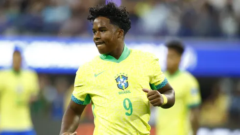 Endrick of Brazil looks on during the CONMEBOL Copa America 2024 Group D match between Brazil and Costa Rica at SoFi Stadium on June 24, 2024 in Inglewood, California.