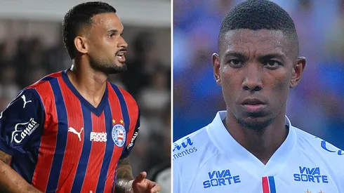 Willian José e Kanu, jogadores do Bahia. Fotos: Jota Erre/AGIF e Walmir Cirne/AGIF