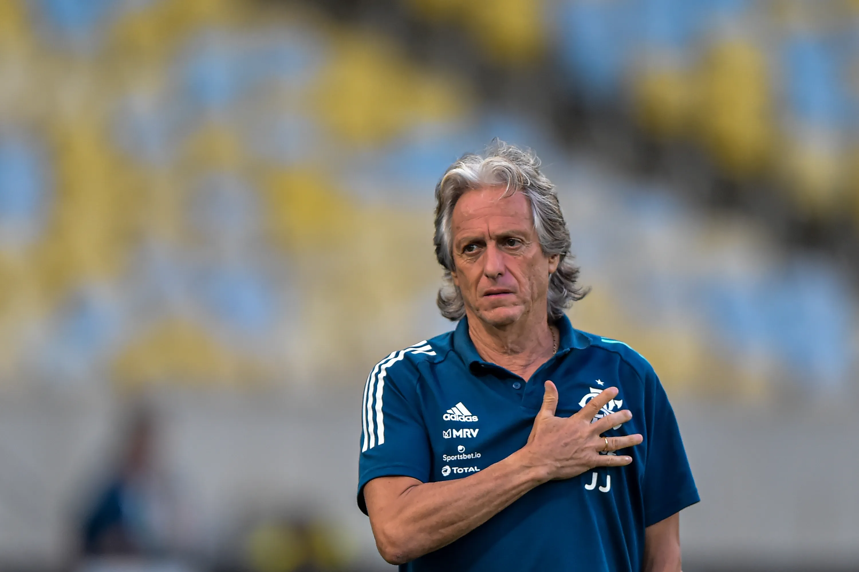 Jorge Jesus tecnico do Flamengo durante partida contra o Portuguesa no estadio Maracana pelo campeonato Carioca 2020. Foto: Thiago Ribeiro/AGIF