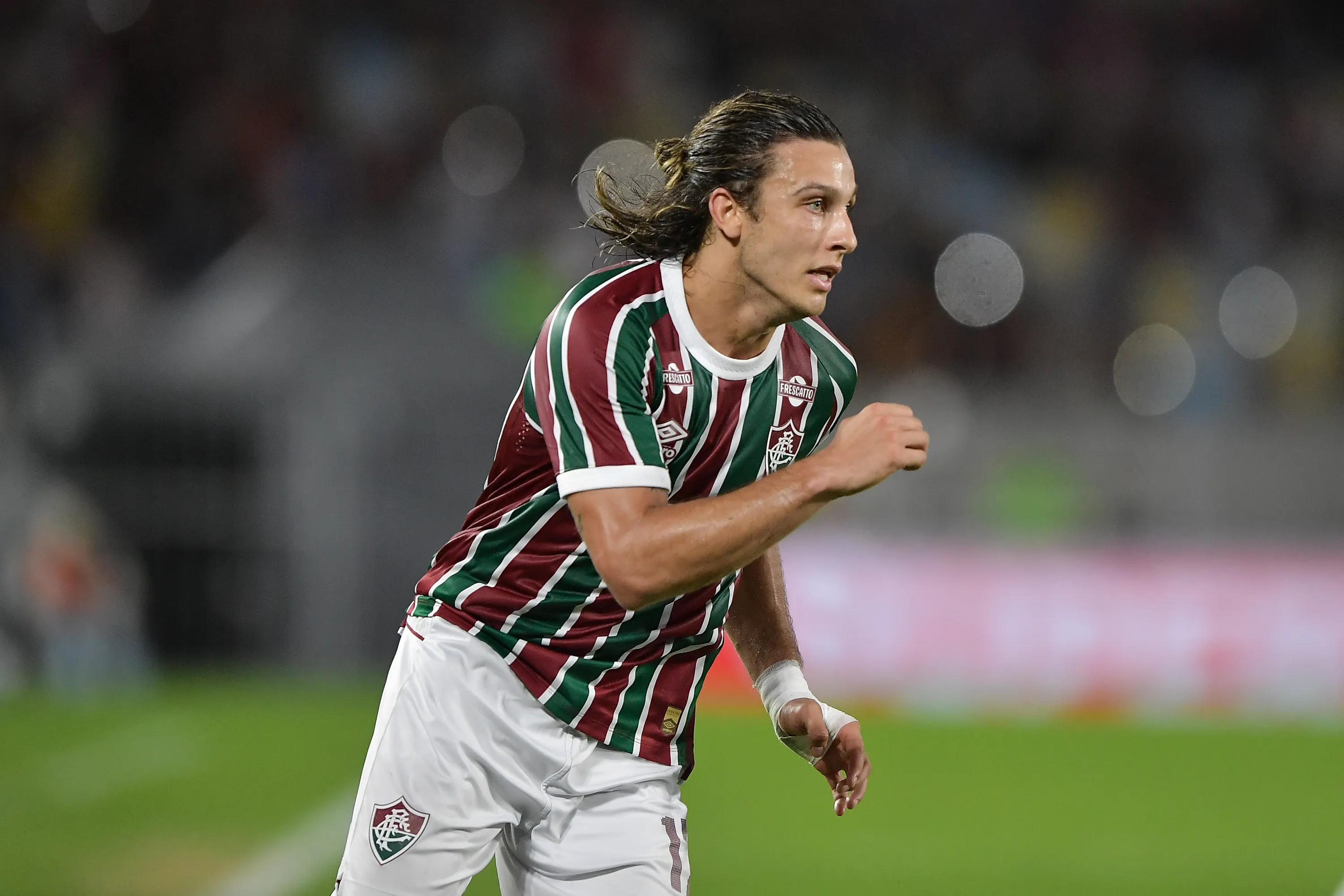Agustin Canobbio jogador do Fluminense durante partida contra o Fortaleza no estadio Maracana pelo campeonato Brasileiro A 2025. Foto: Thiago Ribeiro/AGIF