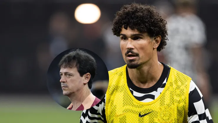 Andre Ramalho jogador do Corinthians durante aquecimento antes da partida contra o Barra/Fernando Diniz técnico do Corinthians durante partida contra o Barra (Imagem: Joisel Amaral/AGIF/Marcello Zambrana/AGIF)